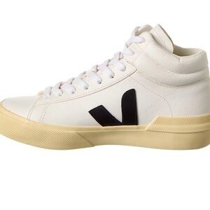 Veja Minotaur Leather Cream and Black High-Top Sneakers